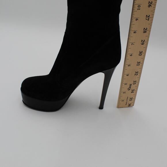 Giuseppe Zanotti Suede Over The Knee Boots 38 Womens Size 8 Black Designer - Picture 9 of 16